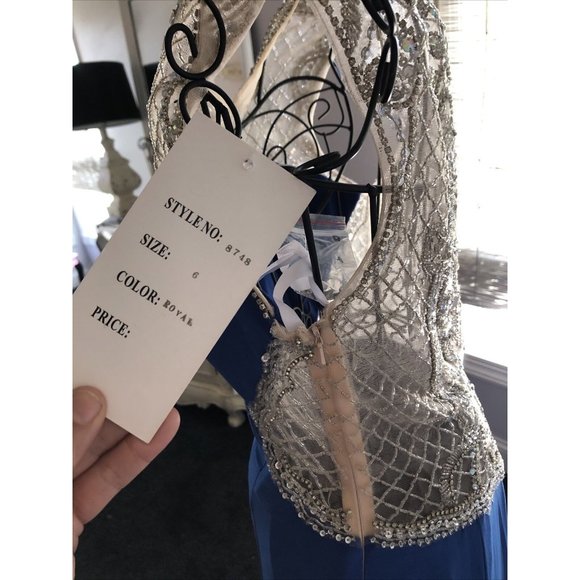 Cinderella Divine PROM EVENING BALL GOWN DRESS  Royal BLUE Sequin Sz 6 - Picture 13 of 13